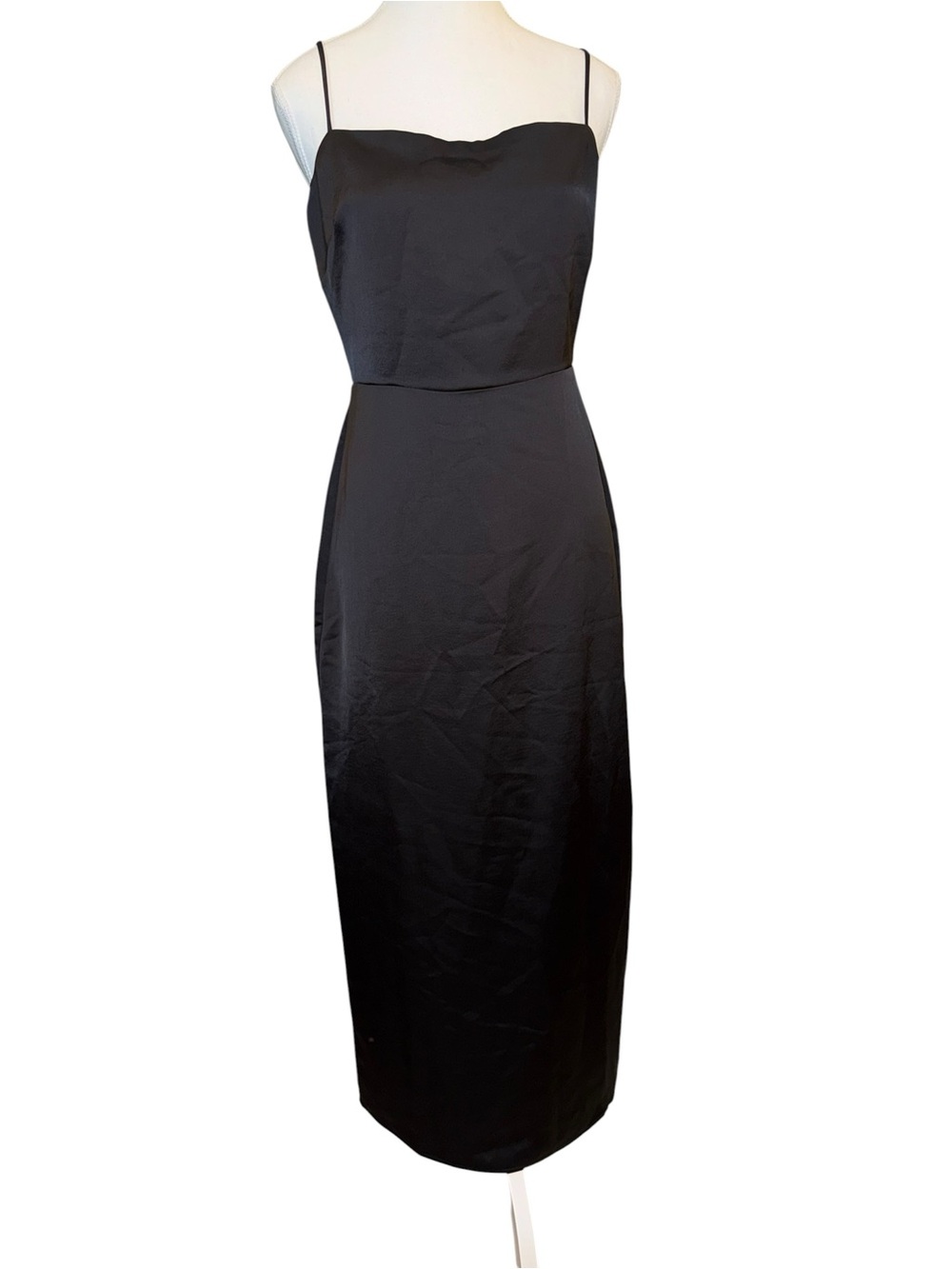 Wilfred Aritzia Black Satin Maxi Dress Size 6